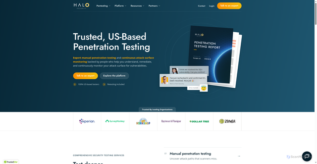 Security scan screenshot of https://halosecurity.com