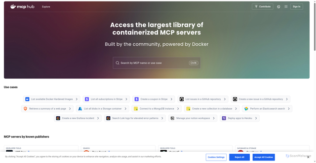 Security scan screenshot of https://mcp.docker.com/