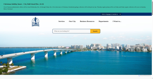 Security scan screenshot of https://www.sarasotafl.gov/