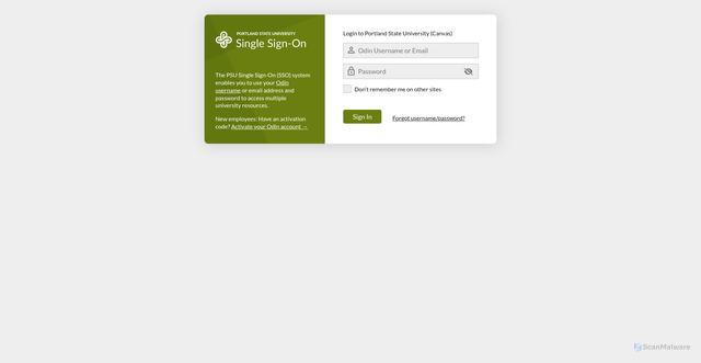 Security scan screenshot of https://canvas.pdx.edu