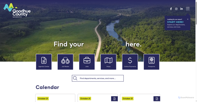 Security scan screenshot of https://goodhuecountymn.gov/