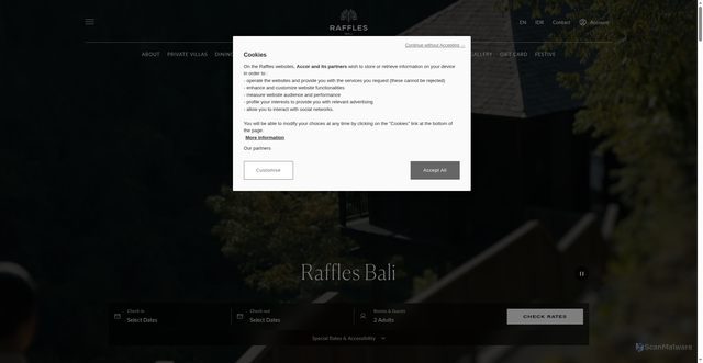 Security scan screenshot of https://www.raffles.com/bali/