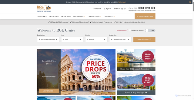 Security scan screenshot of https://www.rolcruise.co.uk