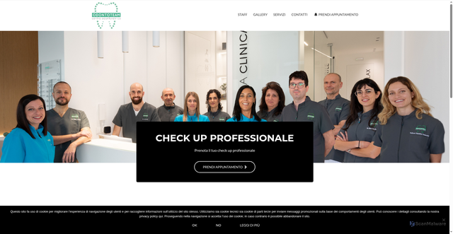 Security scan screenshot of https://odontoteam.it