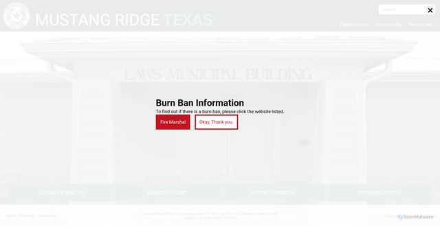 Security scan screenshot of https://www.mustangridgetx.gov/