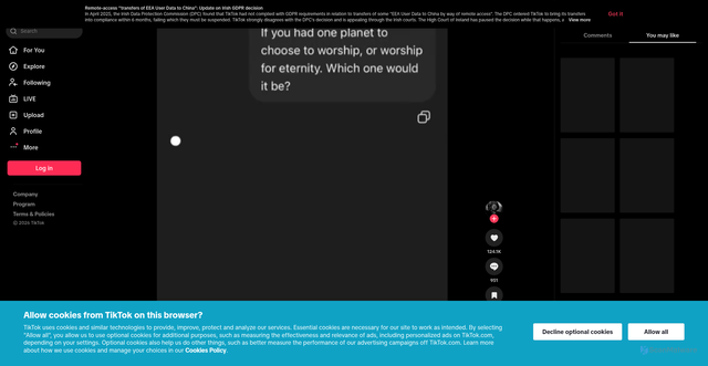 Security scan screenshot of https://vt.tiktok.com/ZS9c687pa/