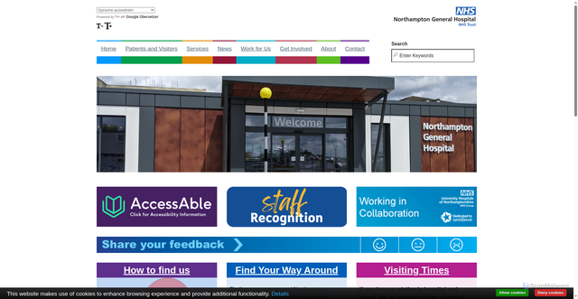 Security scan screenshot of https://www.northamptongeneral.nhs.uk/Home.aspx