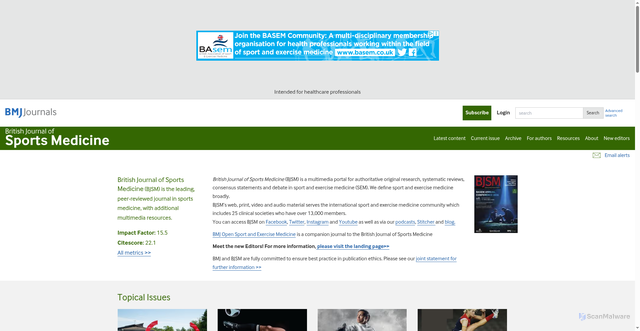 Security scan screenshot of https://bjsm.bmj.com