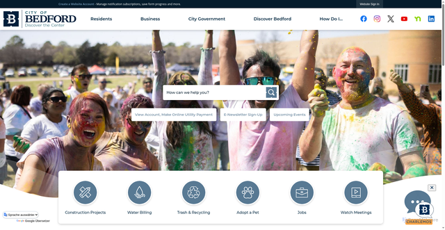 Security scan screenshot of https://bedfordtx.gov/