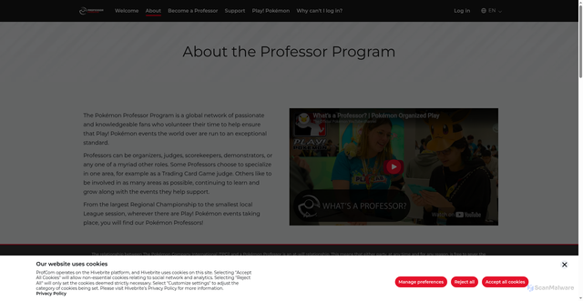 Security scan screenshot of https://professorprogram.pokemon.com/page/about-professors