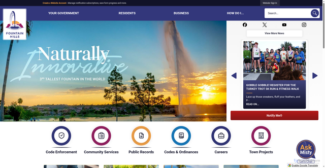 Security scan screenshot of https://fountainhillsaz.gov/