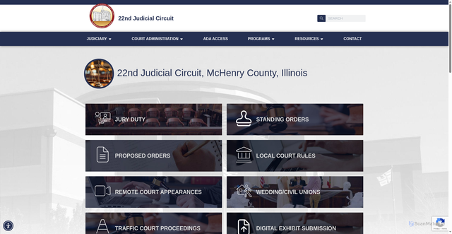 Security scan screenshot of https://www.22ndcircuitil.gov/