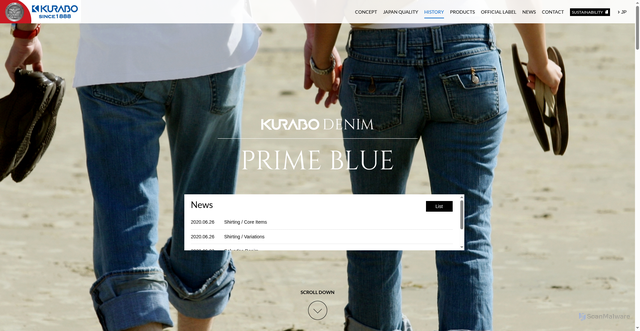 Security scan screenshot of https://kurabo-denim.com