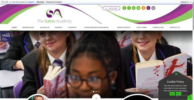 Security scan screenshot of https://www.thesuttonacademy.org.uk/