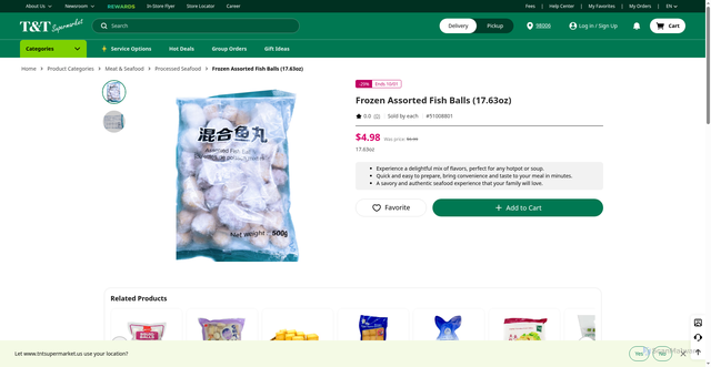 Security scan screenshot of https://tntsupermarket.us/eng/51008801-frozen-assorted-fish-ball.html
