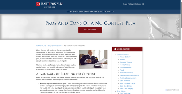 Security scan screenshot of https://www.kohlerandhart.com/blog/pros-and-cons-of-a-no-contest-plea/