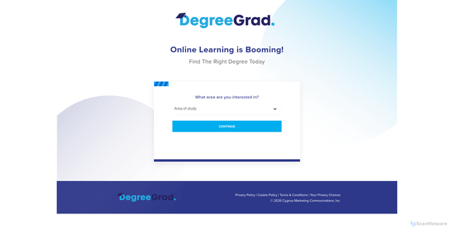 Security scan screenshot of https://go.degreegrad.com