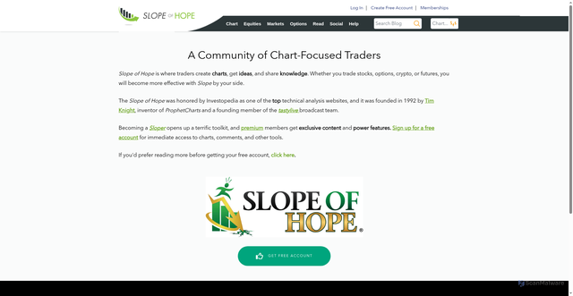 Security scan screenshot of https://slopeofhope.com