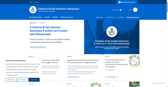 Security scan screenshot of https://comune.sangennarovesuviano.na.it/