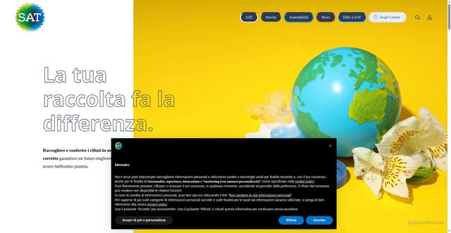 Security scan screenshot of https://www.satservizi.org/