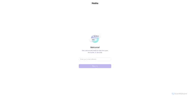 Security scan screenshot of https://app.nabla.com