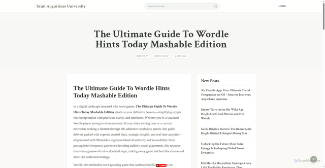 Security scan screenshot of https://explore.st-aug.edu/exp/the-ultimate-guide-to-wordle-hints-today-mashable-edition