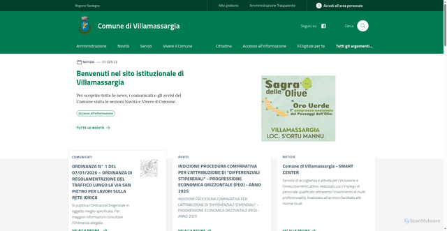 Security scan screenshot of https://www.comune.villamassargia.su.it/
