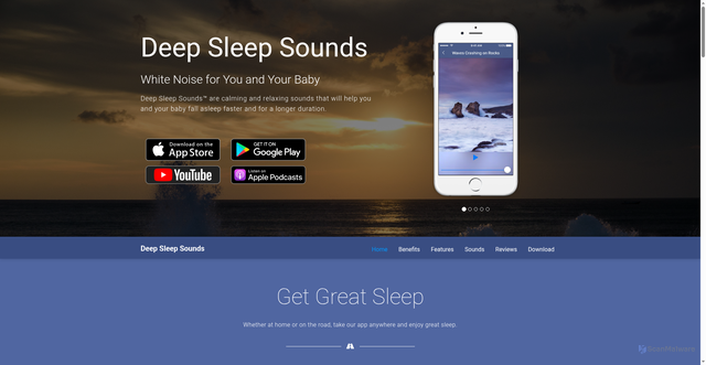 Security scan screenshot of https://deepsleepsounds.com