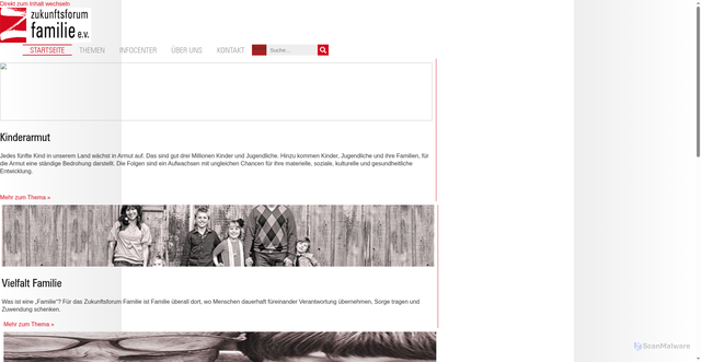Security scan screenshot of https://www.zukunftsforum-familie.de/