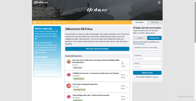 Security scan screenshot of https://ifokus.se