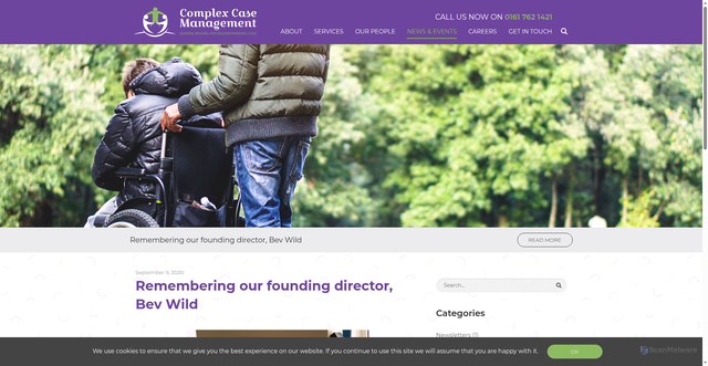 Security scan screenshot of https://complex-case.com/remembering-our-founding-director-bev-wild/