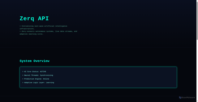 Security scan screenshot of https://zerq.site/
