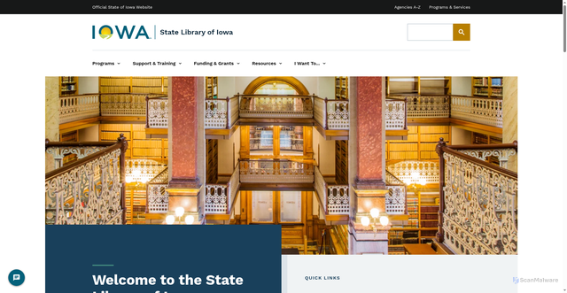 Security scan screenshot of https://statelibraryofiowa.gov/