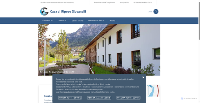 Security scan screenshot of https://www.casadiriposogiovanelli.org
