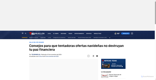 Security scan screenshot of https://www.telemundo40.com/noticias/local/consejos-deudas-ofertas-viernes-negro/2483625/