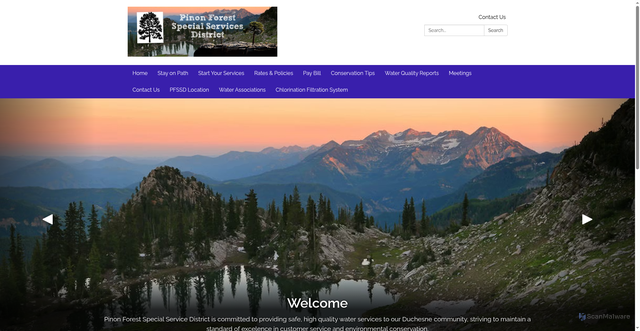Security scan screenshot of https://www.pinonforestssd.gov/