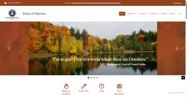 Security scan screenshot of https://nauvooal.gov/
