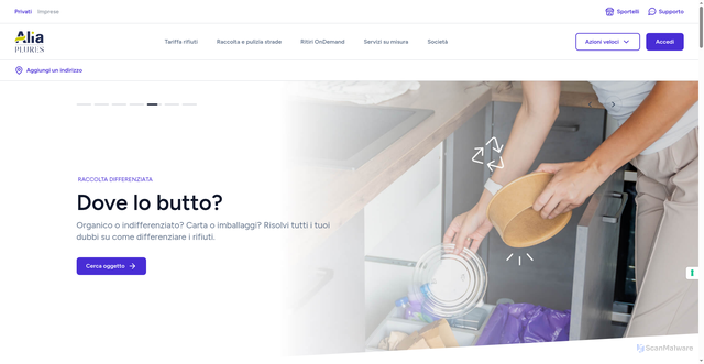 Security scan screenshot of https://www.aliaserviziambientali.it/