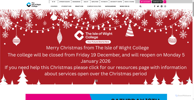 Security scan screenshot of https://iwcollege.ac.uk/
