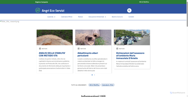 Security scan screenshot of https://www.angriecoservizi.it/