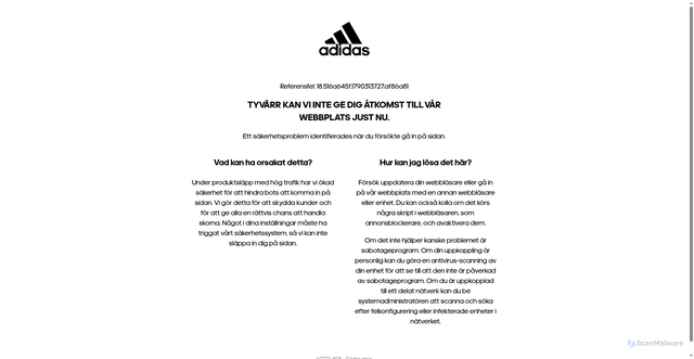 Security scan screenshot of https://adidas.se