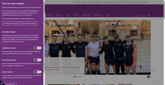 Security scan screenshot of https://www.stx.ox.ac.uk/