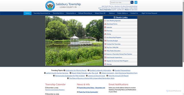 Security scan screenshot of https://salisburylehighpa.gov/