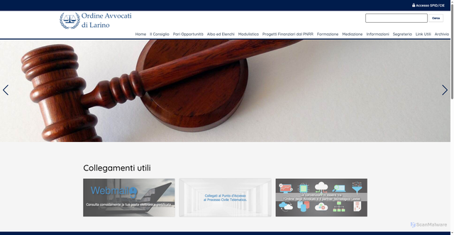 Security scan screenshot of https://www.ordineavvocatilarino.it/