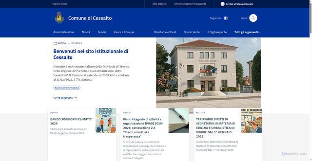 Security scan screenshot of https://www.comune.cessalto.tv.it/