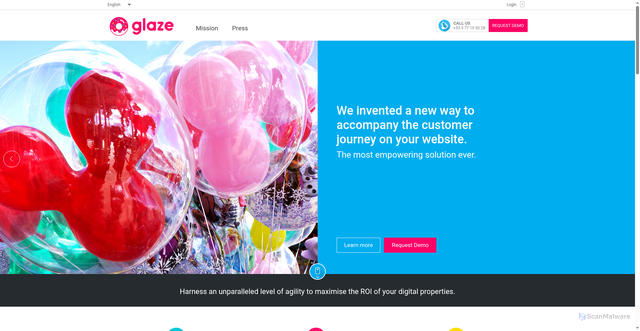 Security scan screenshot of https://glaze.ai