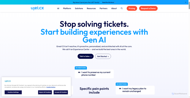 Security scan screenshot of https://ujet.co
