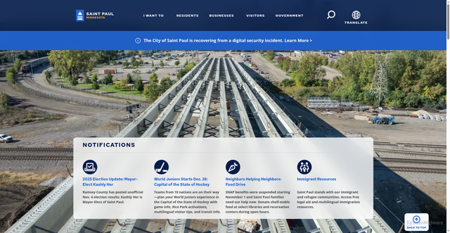 Security scan screenshot of https://www.stpaul.gov/