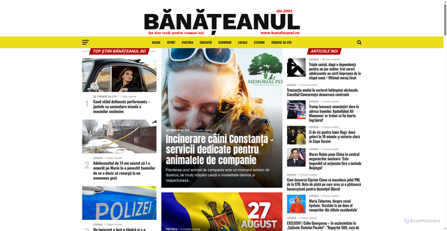 Security scan screenshot of https://banateanul.ro