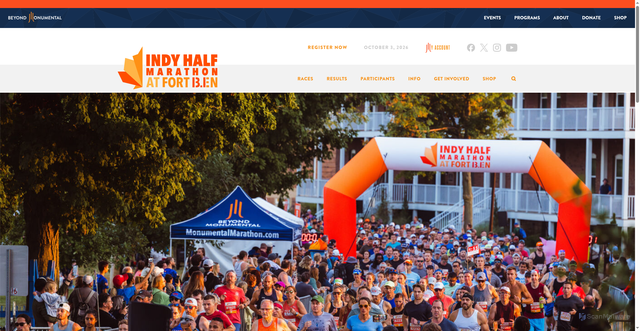 Security scan screenshot of https://indyhalfmarathon.com/